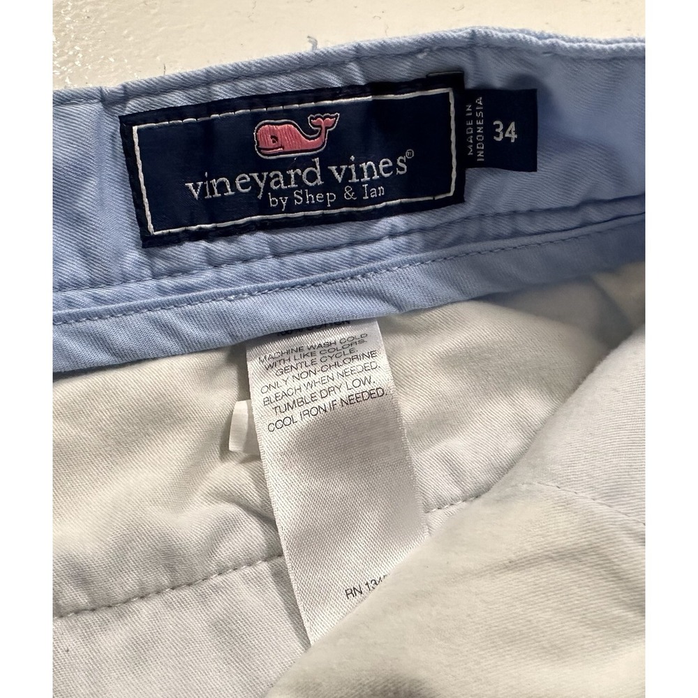 Vineyard Vines Shorts Men's 34 Pale Blue Shep & Ian  Flat Front Club Chino Short - Picture 3 of 13